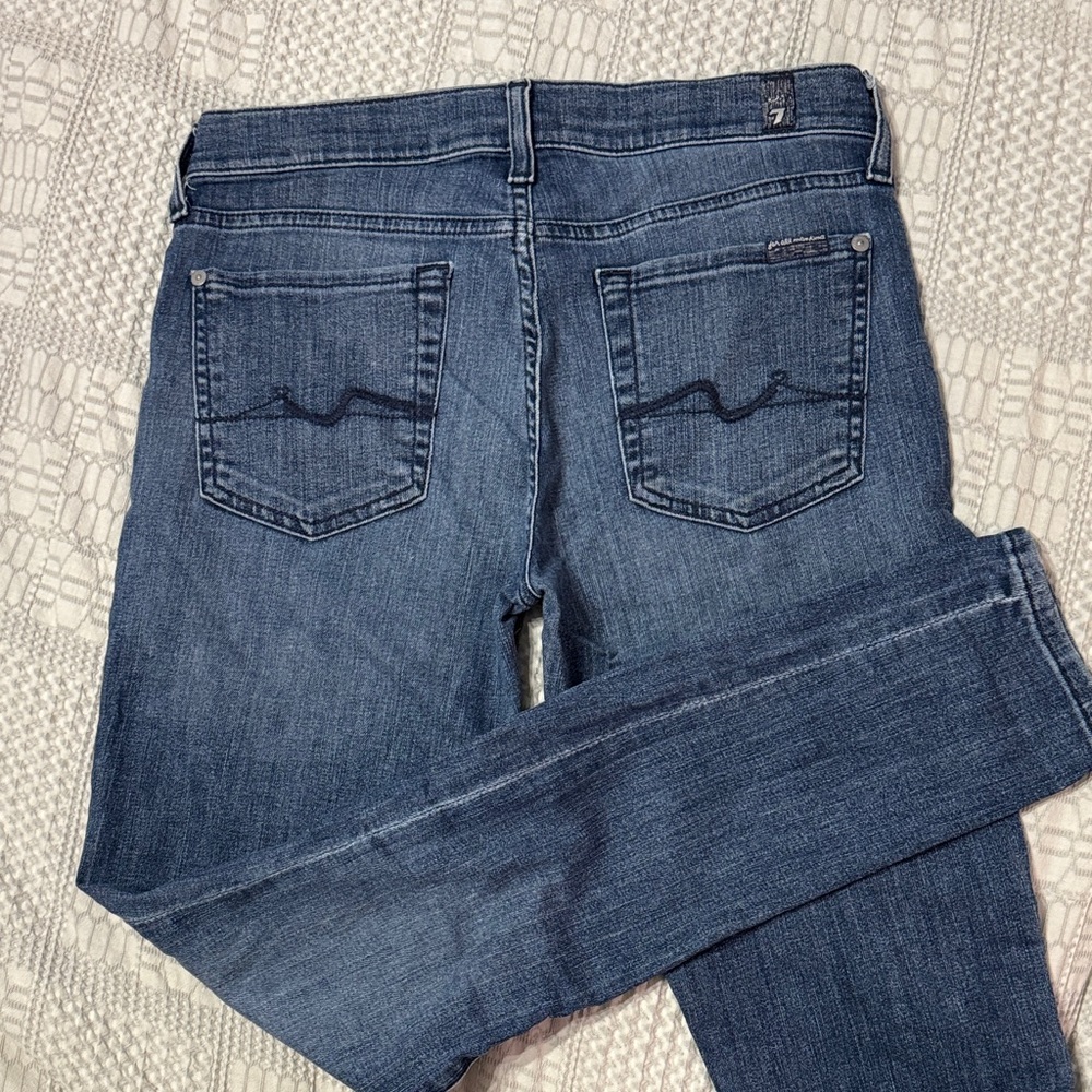 7 For All Mankind Women's Blue Skinny Jeans Gwenevere